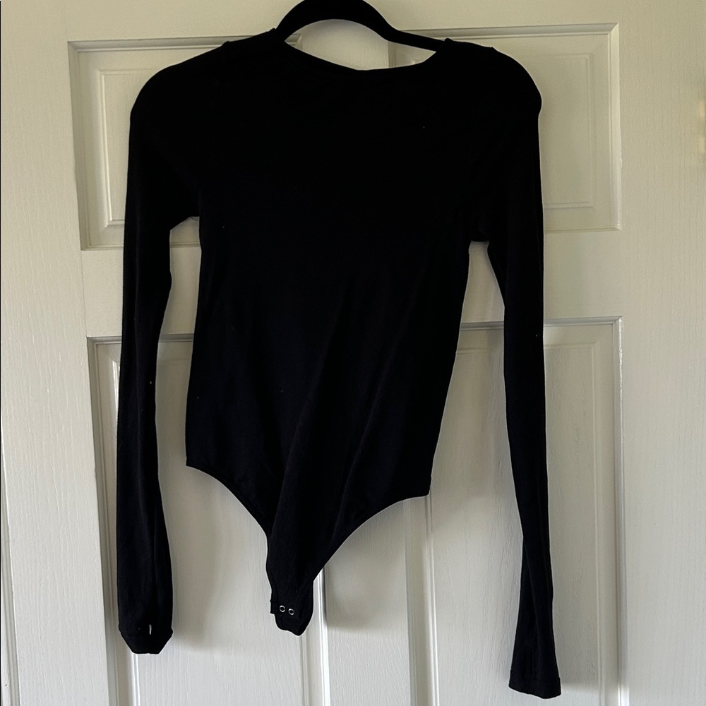 Free People Black Long Sleeve Women's body suit